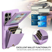 For Samsung Galaxy S24 Ultra 5G Crossbody Lanyard Zipper Wallet Leather Phone Case(Purple)