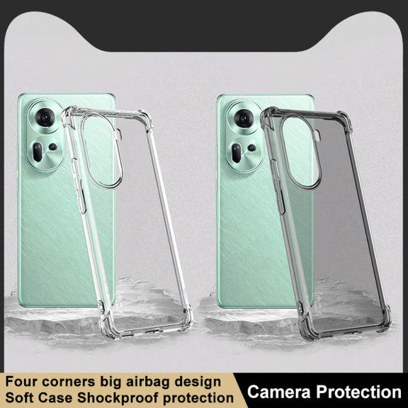 For OPPO Reno11 5G Global imak Shockproof Airbag TPU Phone Case(Transparent Black)