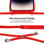 For iPhone 16 Pro Crossbody Lanyard Liquid Silicone Case(Red)