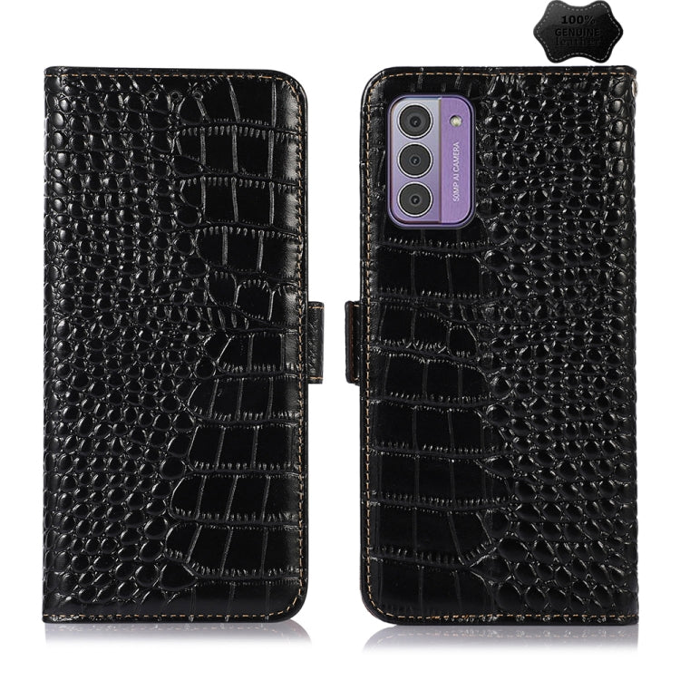 For Nokia G42 5G Crocodile Top Layer Cowhide Leather Phone Case(Black) - Nokia Cases by PMC TechLife | Online Shopping South Africa | PMC TechLife | Buy Now Pay Later Mobicred