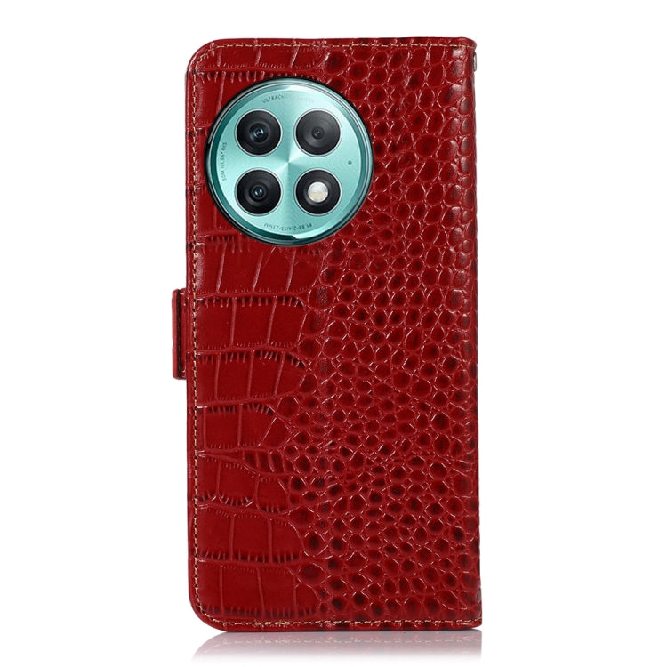 For OnePlus Ace 2 Pro Crocodile Top Layer Cowhide Leather Phone Case(Red) - OnePlus Cases by PMC TechLife | Online Shopping South Africa | PMC TechLife | Buy Now Pay Later Mobicred