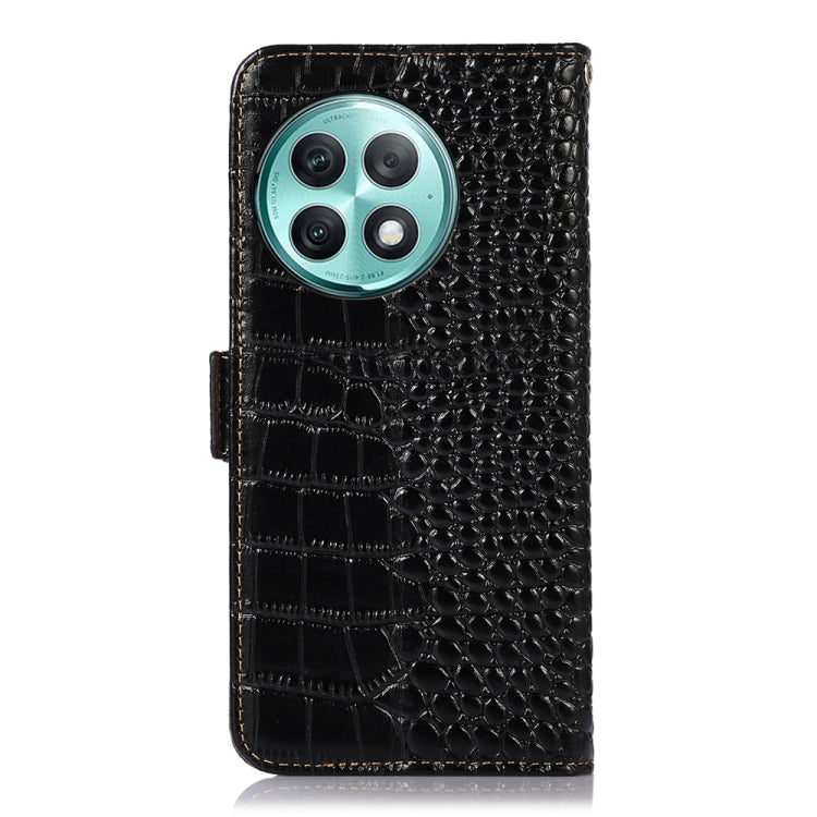 For OnePlus Ace 2 Pro Crocodile Top Layer Cowhide Leather Phone Case(Black) - OnePlus Cases by PMC TechLife | Online Shopping South Africa | PMC TechLife | Buy Now Pay Later Mobicred