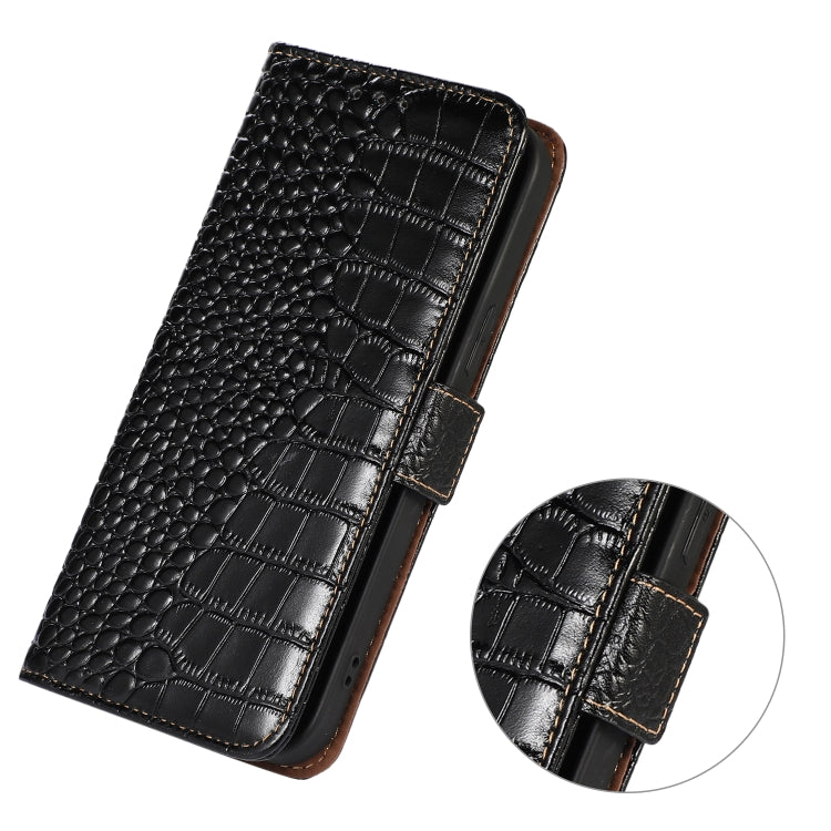 For OnePlus Ace 2 Pro Crocodile Top Layer Cowhide Leather Phone Case(Black) - OnePlus Cases by PMC TechLife | Online Shopping South Africa | PMC TechLife | Buy Now Pay Later Mobicred