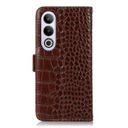For OnePlus Nord CE4 5G Global Crocodile Top Layer Cowhide Leather Phone Case(Brown)