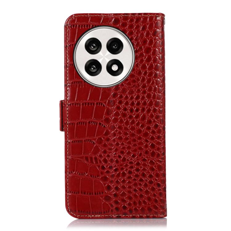 For OnePlus Ace 5 Pro / Ace 5 Crocodile Top Layer Cowhide Leather Phone Case(Red)