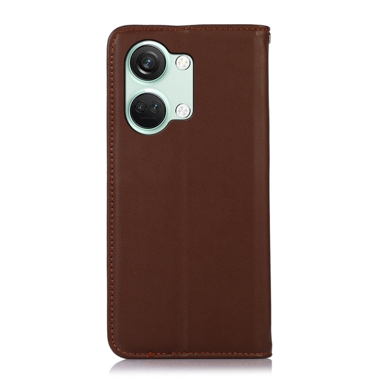 For OnePlus Nord 3 / Ace 2V KHAZNEH Nappa Top Layer Cowhide Leather Phone Case(Brown) - OnePlus Cases by PMC TechLife | Online Shopping South Africa | PMC TechLife | Buy Now Pay Later Mobicred