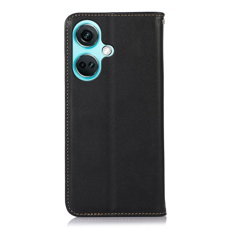 For OnePlus Nord CE3 5G KHAZNEH Nappa Top Layer Cowhide Leather Phone Case(Black) - OnePlus Cases by PMC TechLife | Online Shopping South Africa | PMC TechLife | Buy Now Pay Later Mobicred