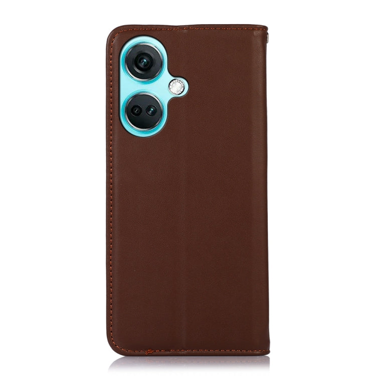 For OnePlus Nord CE3 5G KHAZNEH Nappa Top Layer Cowhide Leather Phone Case(Brown) - OnePlus Cases by PMC TechLife | Online Shopping South Africa | PMC TechLife | Buy Now Pay Later Mobicred