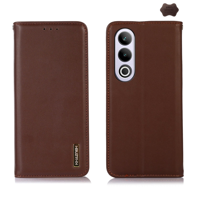 For OnePlus Nord CE4 5G Global KHAZNEH Nappa Top Layer Cowhide Leather Phone Case(Brown) - OnePlus Cases by PMC TechLife | Online Shopping South Africa | PMC TechLife | Buy Now Pay Later Mobicred
