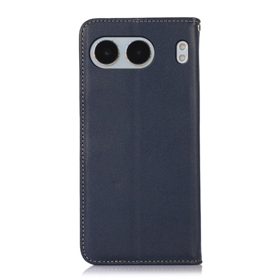 For OnePlus Nord 4 KHAZNEH Nappa Top Layer Cowhide Leather Phone Case(Blue)