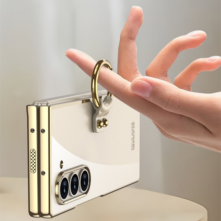 For Samsung Galaxy Z Fold6 GKK Electroplating Phone Case with Ring(Green)