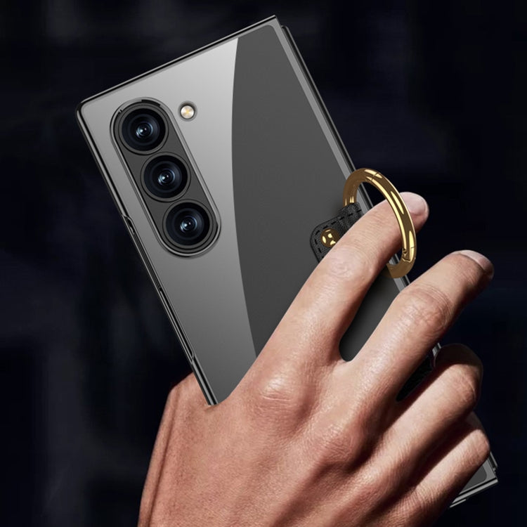 For Samsung Galaxy Z Fold6 GKK Electroplating Phone Case with Ring(Black) - free shipping - PMC Jewellery - Order now!