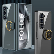 For Samsung Galaxy Z Fold6 GKK Electroplating Phone Case with Ring(Silver)