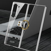 For Samsung Galaxy Z Fold6 GKK Electroplating Phone Case with Ring(Silver)