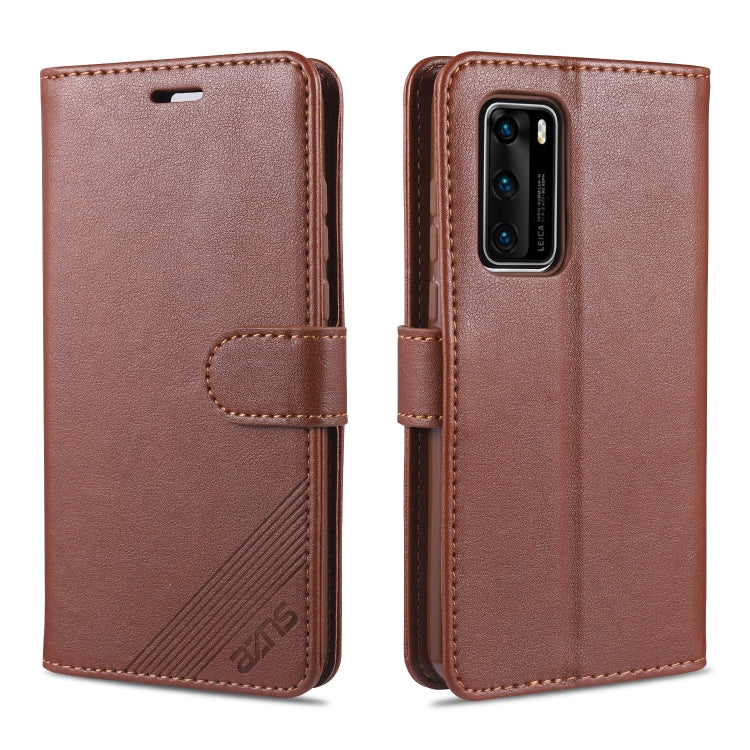 For Huawei P40 / P40 Pro AZNS Sheepskin Texture Horizontal Flip Leather Case with Holder & Card Slots & Wallet(Brown) - free shipping - PMC TechLife - Order now!