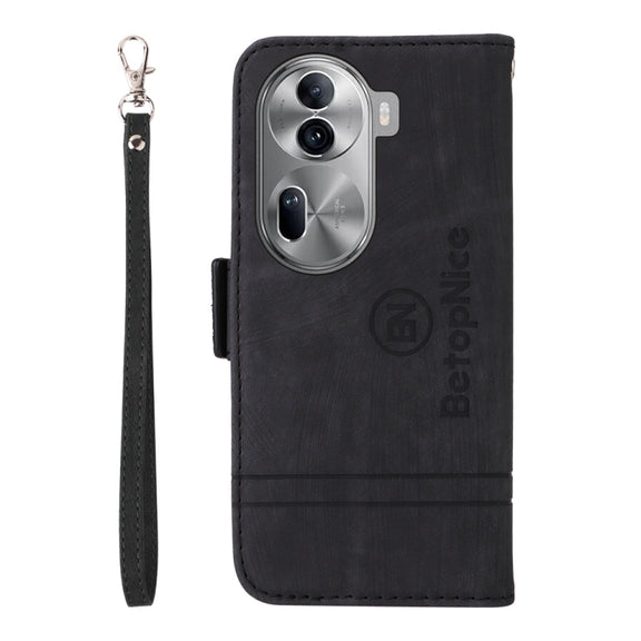 For OPPO Reno11 Pro 5G Global BETOPNICE Dual-side Buckle Leather Phone Case(Black)