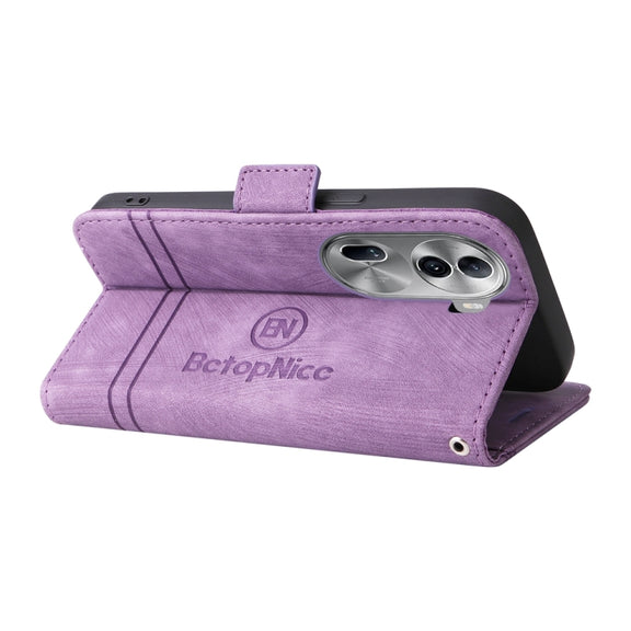 For OPPO Reno11 Pro 5G Global BETOPNICE Dual-side Buckle Leather Phone Case(Purple)