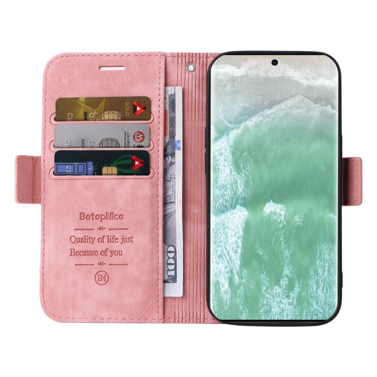 For OPPO Reno11 5G Global BETOPNICE Dual-side Buckle Leather Phone Case(Pink)