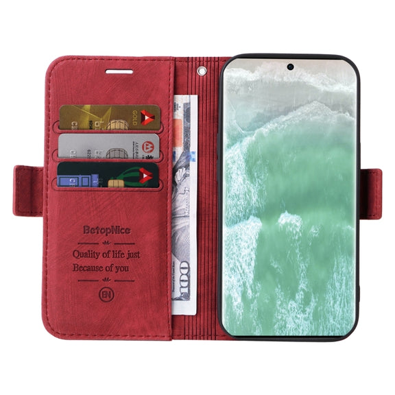 For OPPO Reno11 5G Global BETOPNICE Dual-side Buckle Leather Phone Case(Red)