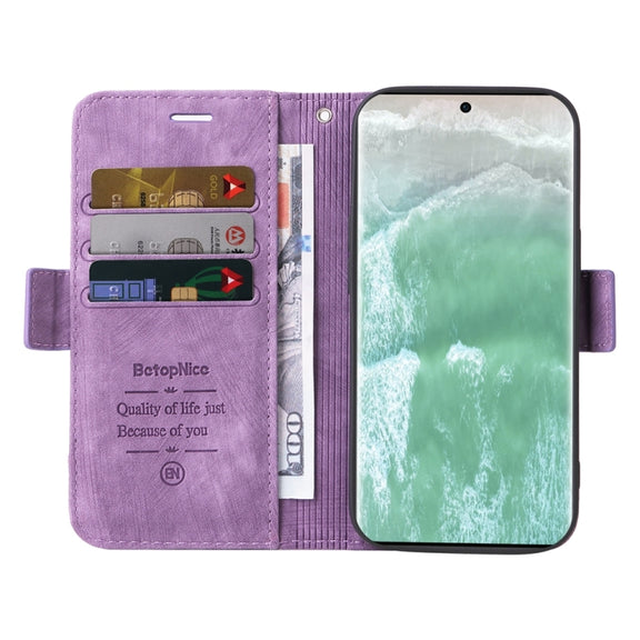 For OPPO Reno11 5G Global BETOPNICE Dual-side Buckle Leather Phone Case(Purple)
