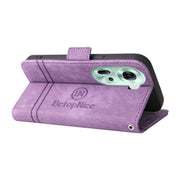 For OPPO Reno11 5G Global BETOPNICE Dual-side Buckle Leather Phone Case(Purple)