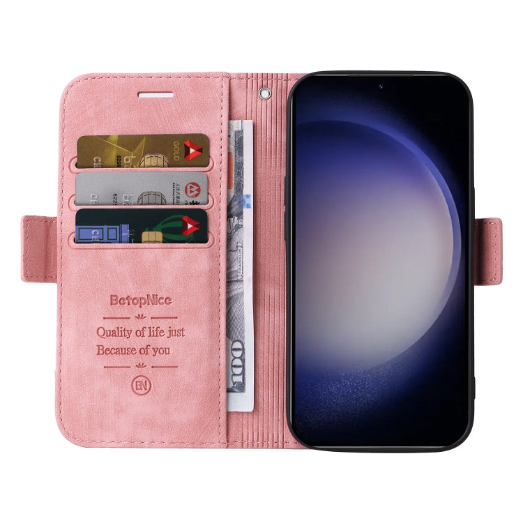 For Samsung Galaxy S24 BETOPNICE Dual-side Buckle Leather Phone Case(Pink) - free shipping - PMC Jewellery - Order now!