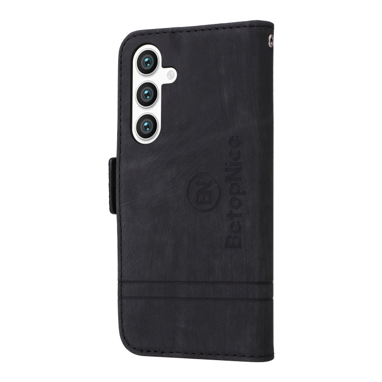 For Samsung Galaxy S24 BETOPNICE Dual-side Buckle Leather Phone Case(Black)