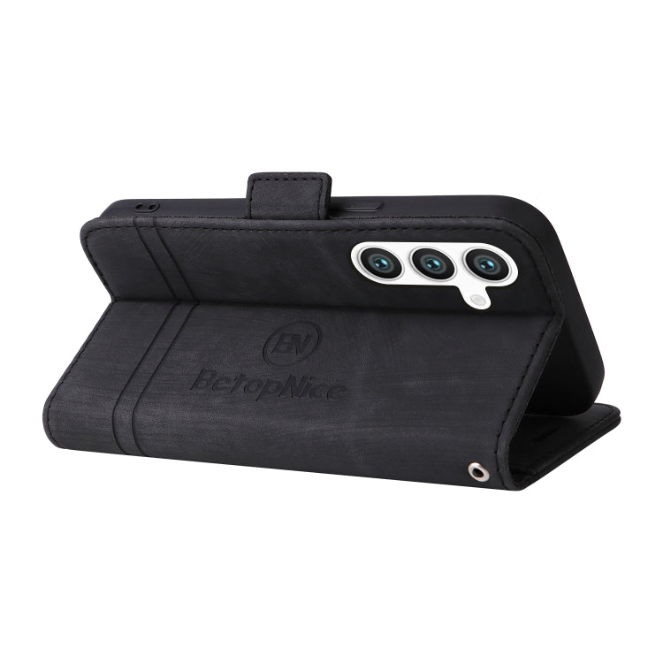 For Samsung Galaxy S24 BETOPNICE Dual-side Buckle Leather Phone Case(Black)