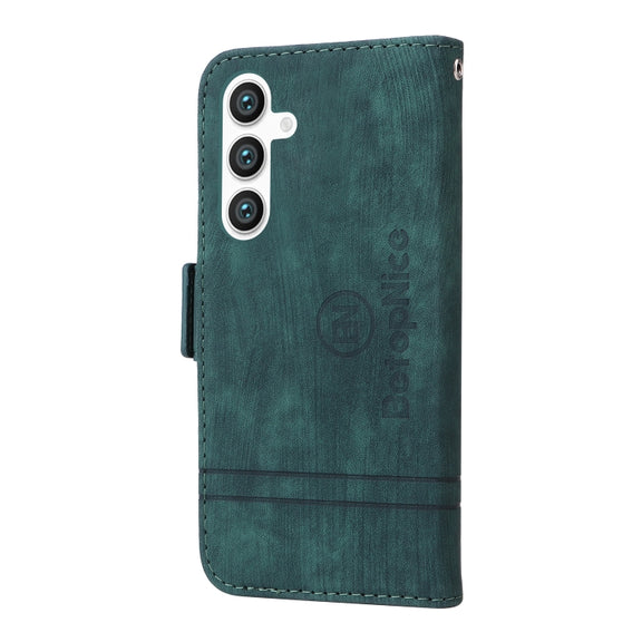 For Samsung Galaxy S24 BETOPNICE Dual-side Buckle Leather Phone Case(Green)
