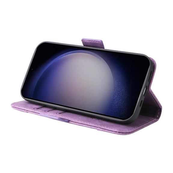For Samsung Galaxy S24 BETOPNICE Dual-side Buckle Leather Phone Case(Purple)