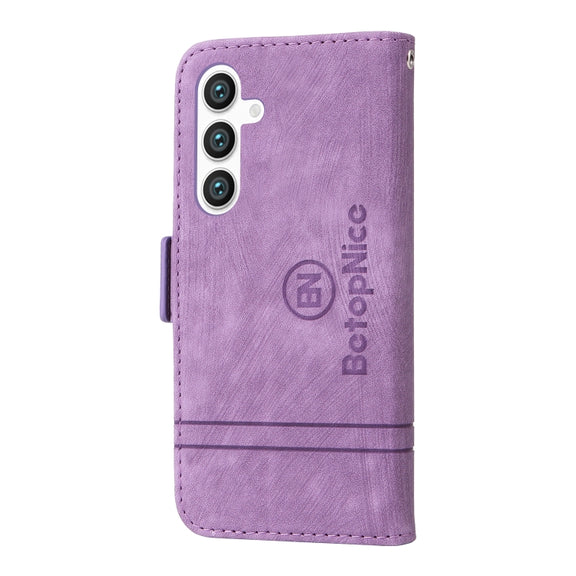 For Samsung Galaxy S24+ BETOPNICE Dual-side Buckle Leather Phone Case(Purple)