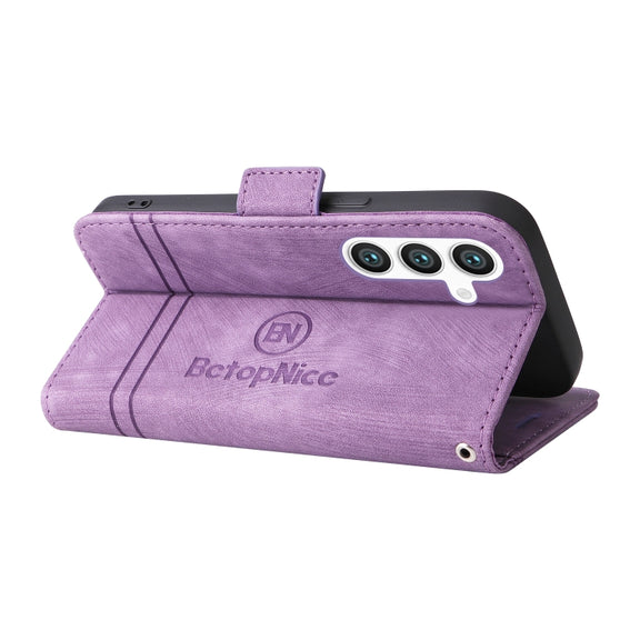 For Samsung Galaxy S24+ BETOPNICE Dual-side Buckle Leather Phone Case(Purple)