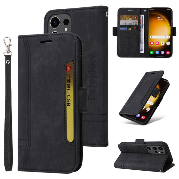 For Samsung Galaxy S24 Ultra BETOPNICE Dual-side Buckle Leather Phone Case(Black)