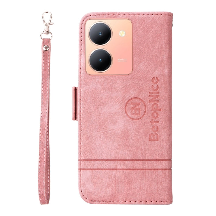For vivo Y36 4G / 5G Global BETOPNICE Dual-side Buckle Leather Phone Case(Pink) - vivo Cases by BETOPNICE | Online Shopping South Africa | PMC TechLife | Buy Now Pay Later Mobicred