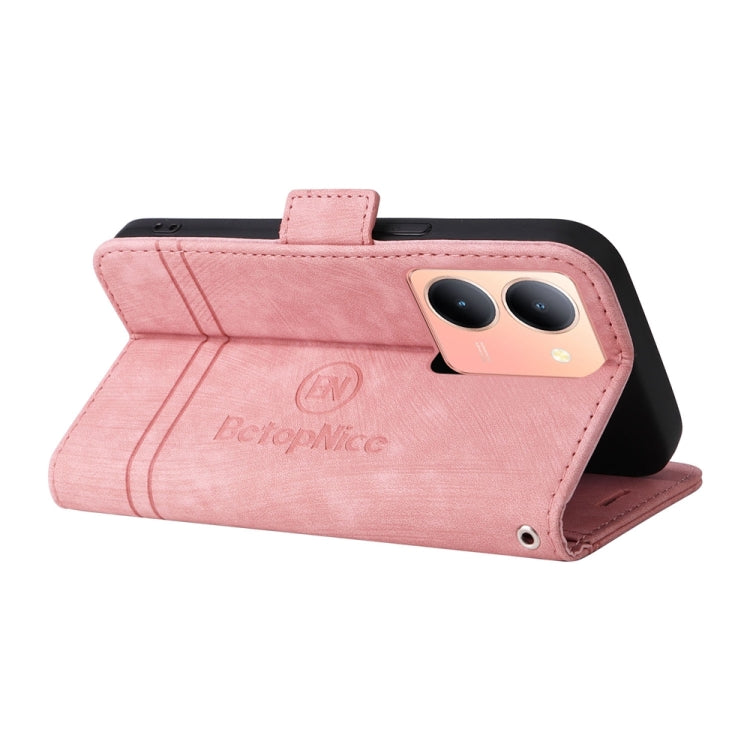 For vivo Y36 4G / 5G Global BETOPNICE Dual-side Buckle Leather Phone Case(Pink) - vivo Cases by BETOPNICE | Online Shopping South Africa | PMC TechLife | Buy Now Pay Later Mobicred