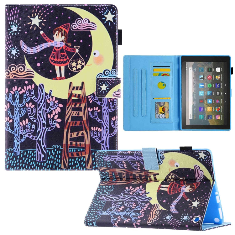 For Amazon Fire Max 11 2023 Colored Drawing Leather Smart Tablet Case(Catch Stars Girl) - Amazon by PMC TechLife | Online Shopping South Africa | PMC TechLife | Buy Now Pay Later Mobicred