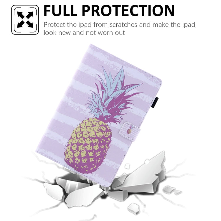 For Amazon Fire Max 11 2023 Colored Drawing Leather Smart Tablet Case(Gold Pineapple) - Amazon by PMC TechLife | Online Shopping South Africa | PMC TechLife | Buy Now Pay Later Mobicred
