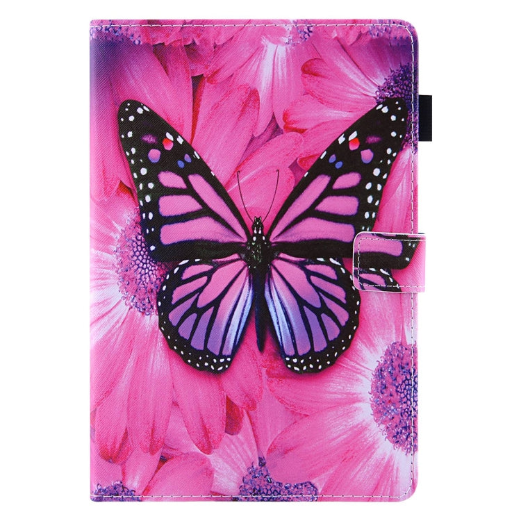 For Amazon Fire Max 11 2023 Colored Drawing Leather Smart Tablet Case(Red Flower Pink Butterfly) - Amazon by PMC TechLife | Online Shopping South Africa | PMC TechLife | Buy Now Pay Later Mobicred