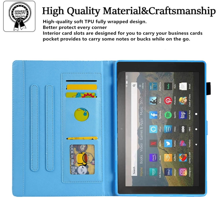 For Amazon Fire Max 11 2023 Colored Drawing Leather Smart Tablet Case(Elephant Rabbit)
