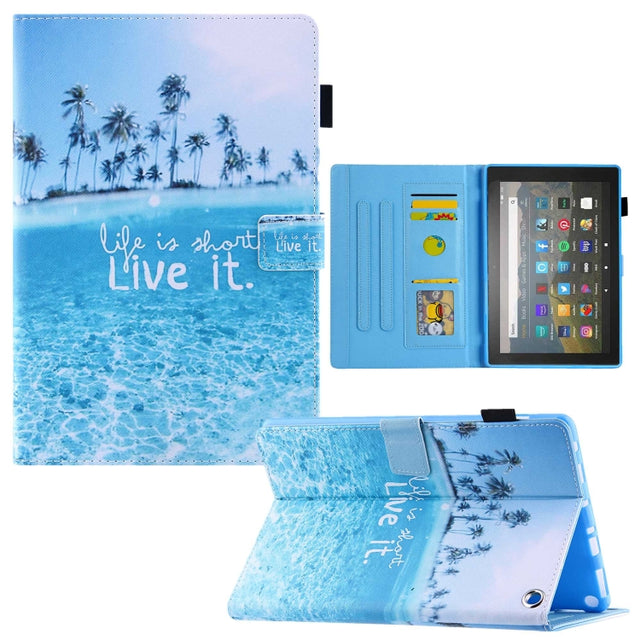 For Amazon Fire Max 11 2023 Colored Drawing Smart Leather Tablet Case(Beach) - Amazon by PMC TechLife | Online Shopping South Africa | PMC TechLife | Buy Now Pay Later Mobicred