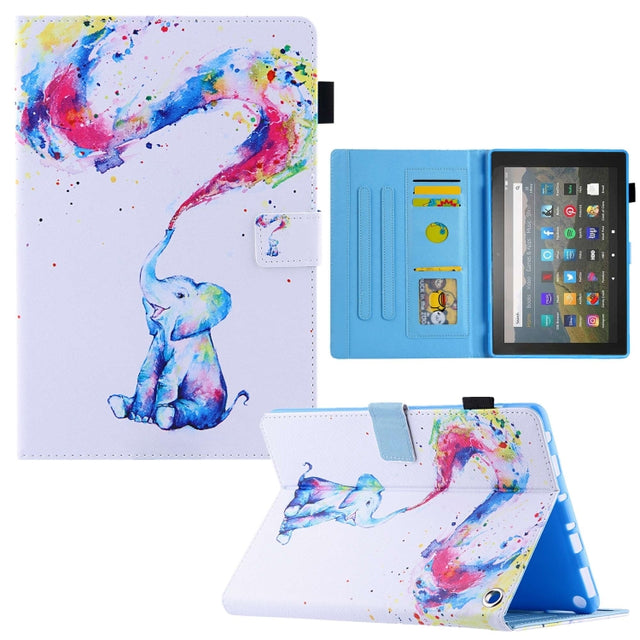 For Amazon Fire Max 11 2023 Colored Drawing Smart Leather Tablet Case(Colorful Elephant) - Amazon by PMC TechLife | Online Shopping South Africa | PMC TechLife | Buy Now Pay Later Mobicred