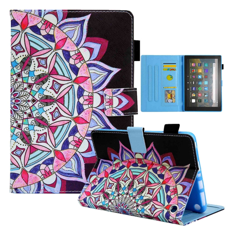 For Amazon Fire Max 11 2023 Colored Drawing Leather Smart Tablet Case(National Flower) - Amazon by PMC TechLife | Online Shopping South Africa | PMC TechLife | Buy Now Pay Later Mobicred