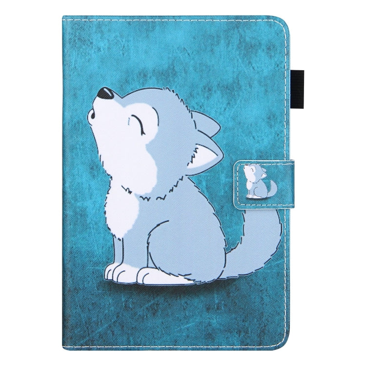 For Amazon Fire Max 11 2023 Colored Drawing Leather Smart Tablet Case(Cute Wolf) - Amazon by PMC TechLife | Online Shopping South Africa | PMC TechLife | Buy Now Pay Later Mobicred