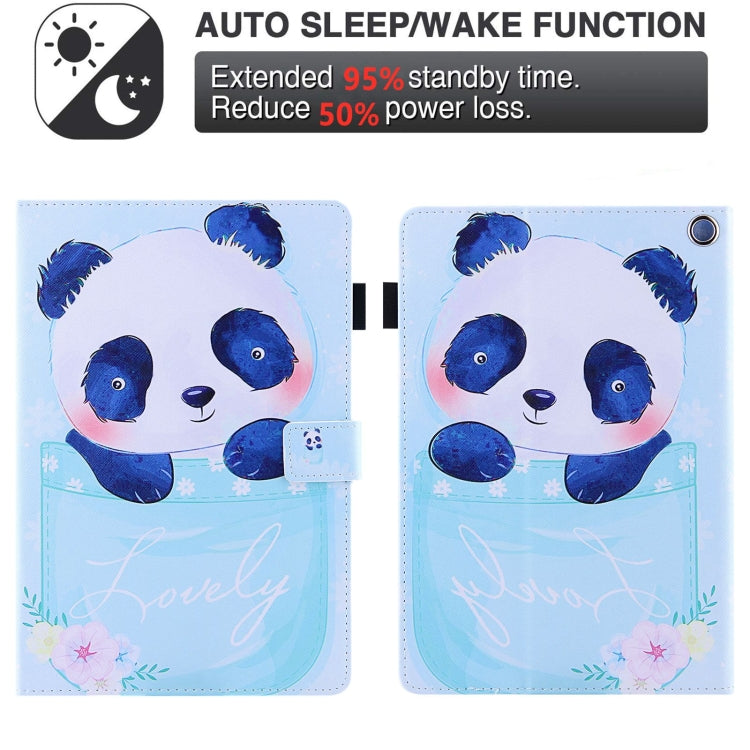 For Amazon Fire Max 11 2023 Colored Drawing Leather Smart Tablet Case(Cup Panda) - Amazon by PMC TechLife | Online Shopping South Africa | PMC TechLife | Buy Now Pay Later Mobicred