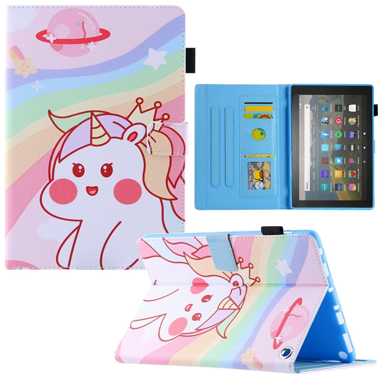 For Amazon Fire Max 11 2023 Colored Drawing Leather Smart Tablet Case(Crown Unicorns) - Amazon by PMC TechLife | Online Shopping South Africa | PMC TechLife | Buy Now Pay Later Mobicred