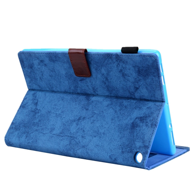For Amazon Fire Max 11 2023 Cloth Texture Leather Smart Tablet Case(Blue) - Amazon by PMC TechLife | Online Shopping South Africa | PMC TechLife | Buy Now Pay Later Mobicred