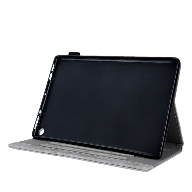 For Amazon Fire Max 11 2023 Cloth Texture Leather Smart Tablet Case(Grey) - Amazon by PMC TechLife | Online Shopping South Africa | PMC TechLife | Buy Now Pay Later Mobicred