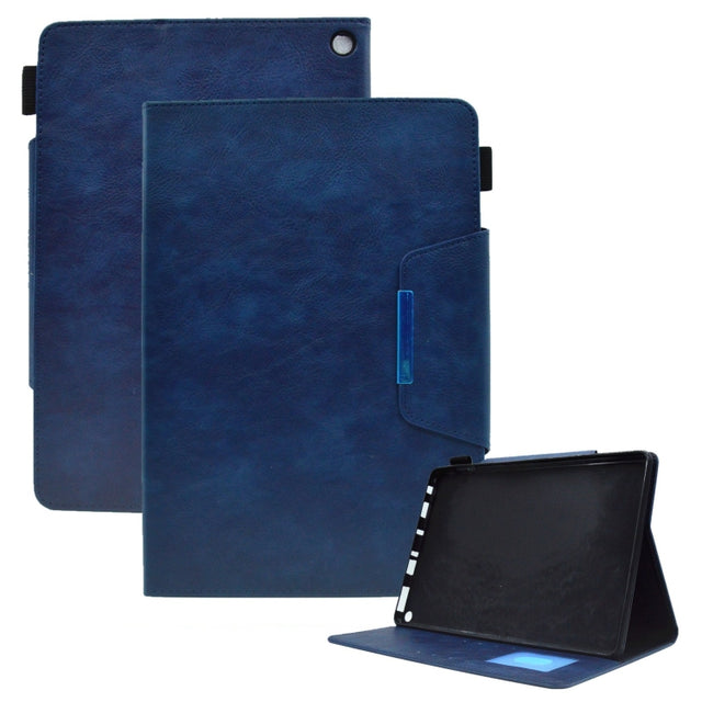 For Amazon Fire Max 11 2023 Suede Cross Texture Magnetic Clasp Leather Tablet Case(Blue) - Amazon by PMC TechLife | Online Shopping South Africa | PMC TechLife | Buy Now Pay Later Mobicred