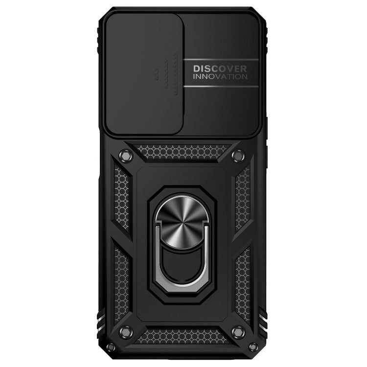 For OPPO A57 Sliding Camshield Holder Phone Case(Black) - OPPO Cases by PMC TechLife | Online Shopping South Africa | PMC TechLife | Buy Now Pay Later Mobicred