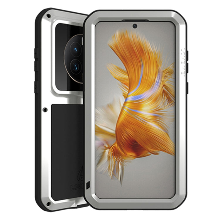 For Huawei Mate 50 LOVE MEI POWERFUL Metal Shockproof Life Waterproof Dustproof Phone Case(Silver) - Huawei Cases by LOVE MEI | Online Shopping South Africa | PMC TechLife | Buy Now Pay Later Mobicred